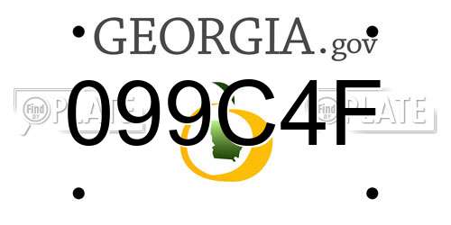 099C4F Georgia License Plate