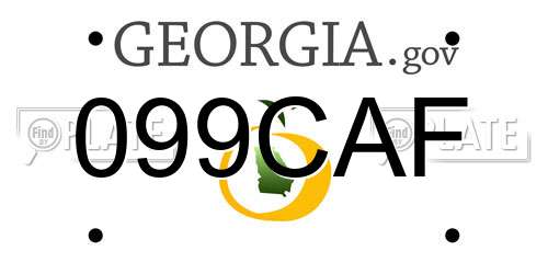 099CAF Georgia License Plate