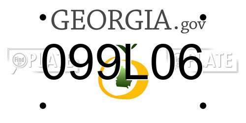 099L06 Georgia License Plate