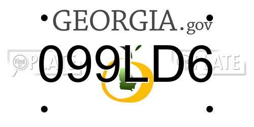 099LD6 Georgia License Plate