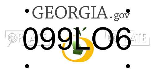 099LO6 Georgia License Plate