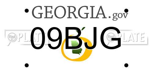 09BJG Georgia License Plate