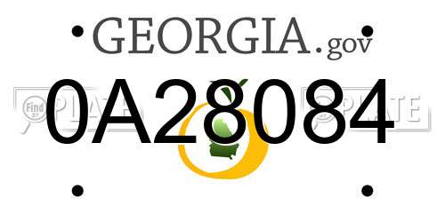 0A28084 Georgia License Plate