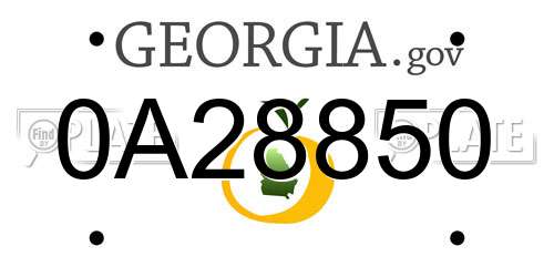 0A28850 Georgia License Plate