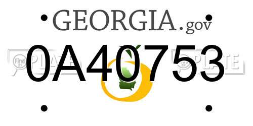 0A40753 Georgia License Plate