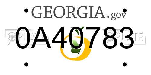 0A40783 Georgia License Plate