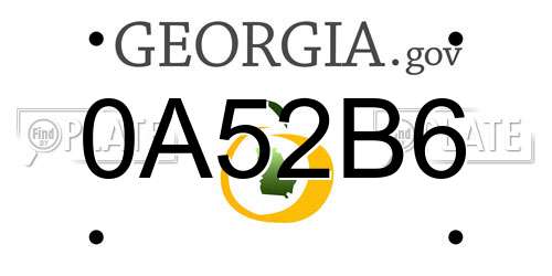 0A52B6 Georgia License Plate