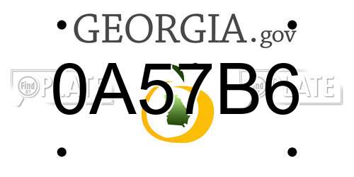 0A57B6 Georgia License Plate