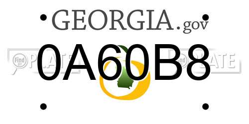 0A60B8 Georgia License Plate