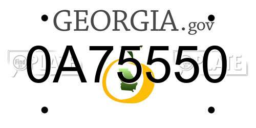 0A75550 Georgia License Plate