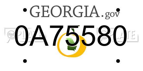 0A75580 Georgia License Plate