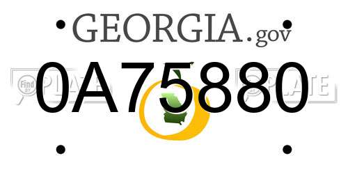 0A75880 Georgia License Plate