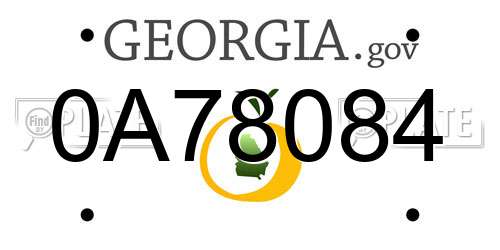 0A78084 Georgia License Plate