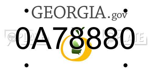 0A78880 Georgia License Plate