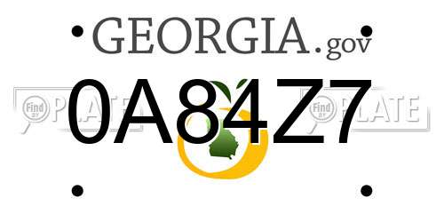 0A84Z7 Georgia License Plate