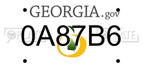 0A87B6 Georgia License Plate