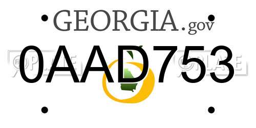 0AAD753 Georgia License Plate
