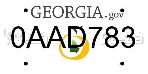0AAD783 Georgia License Plate