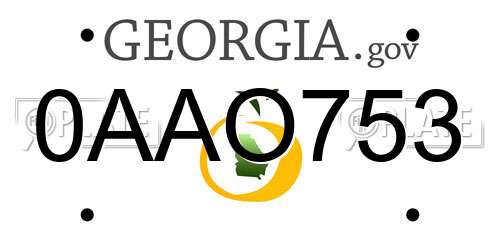 0AAO753 Georgia License Plate