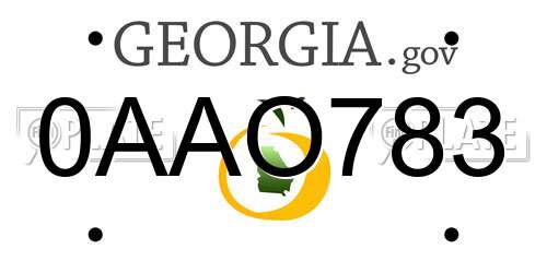 0AAO783 Georgia License Plate