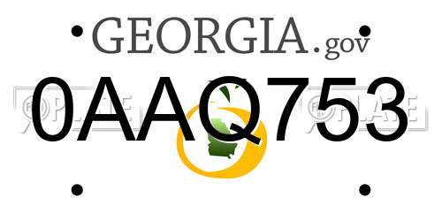 0AAQ753 Georgia License Plate