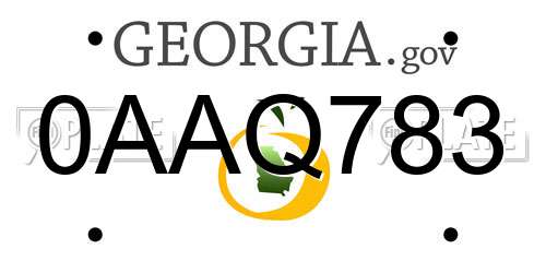 0AAQ783 Georgia License Plate