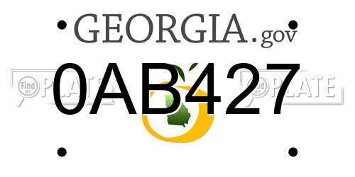 0AB427 Georgia License Plate