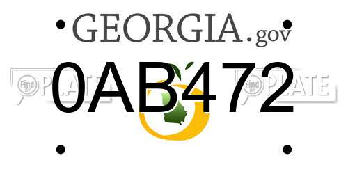 0AB472 Georgia License Plate