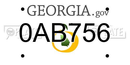0AB756 Georgia License Plate