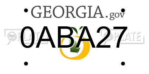 0ABA27 Georgia License Plate