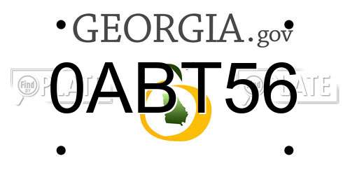 0ABT56 Georgia License Plate