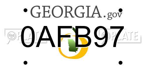 0AFB97 Georgia License Plate