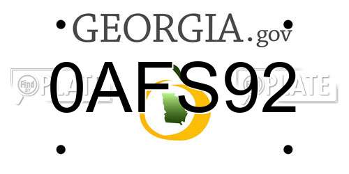 0AFS92 Georgia License Plate