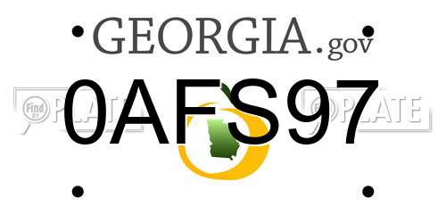 0AFS97 Georgia License Plate