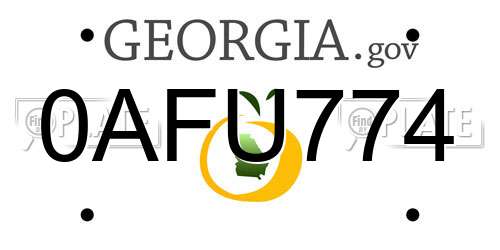 0AFU774 Georgia License Plate