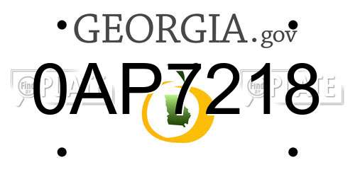 0AP7218 Georgia License Plate