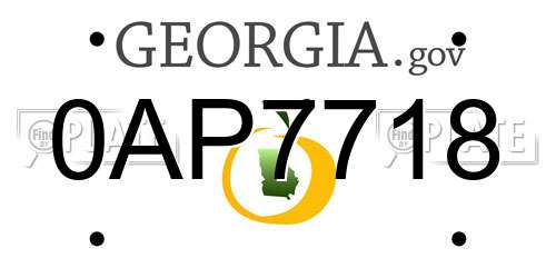 0AP7718 Georgia License Plate