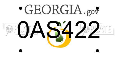 0AS422 Georgia License Plate