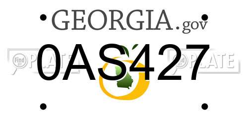 0AS427 Georgia License Plate