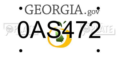 0AS472 Georgia License Plate
