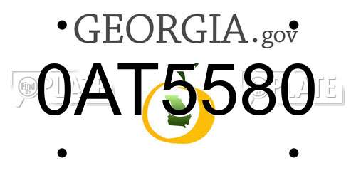 0AT5580 Georgia License Plate