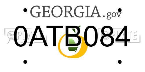 0ATB084 Georgia License Plate