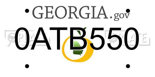 0ATB550 Georgia License Plate