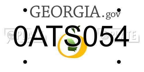 0ATS054 Georgia License Plate
