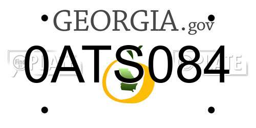 0ATS084 Georgia License Plate