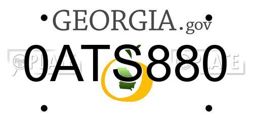 0ATS880 Georgia License Plate