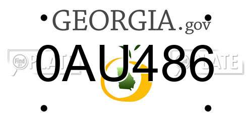 0AU486 Georgia License Plate