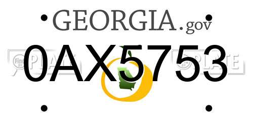 0AX5753 Georgia License Plate