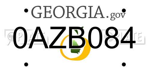 0AZB084 Georgia License Plate