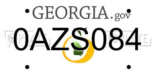 0AZS084 Georgia License Plate